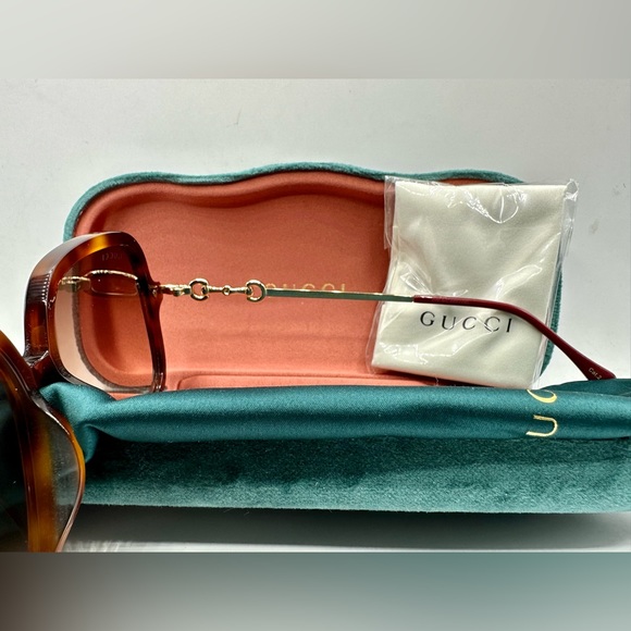 NEW WOMEN GUCCI OVERSIZED SQUARE SUNGLASSES GG0884SA 002 BROWN GUCCI SUNGLASSES - Picture 5 of 13